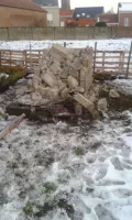 Demontage ancien wc et remplir le jardin de pierre 16.01.2017